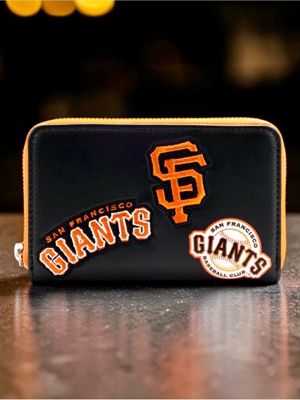 Loungefly MLB SF Giants Patches Zip Around Wallet NWT